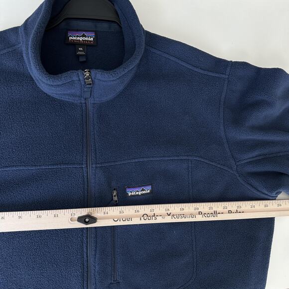 Patagonia Classic Synchilla Jacket Mens 2XL Navy Fleece Full Zip Pockets Outdoor - Picture 10 of 11